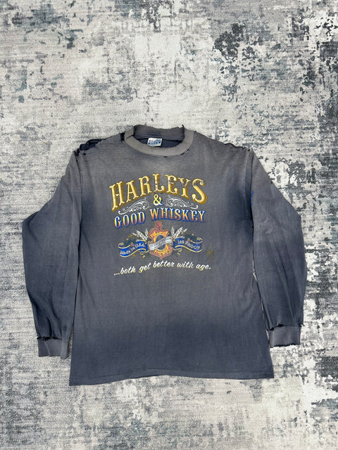 1990's Harleys & Good Whiskey Longsleeve thrashed